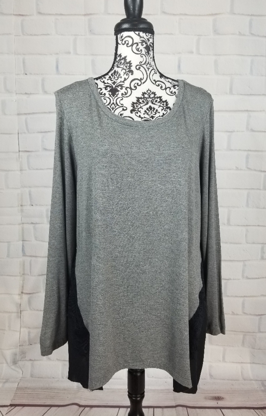 Kim & Cami long sleeve stretch knit top size 1x